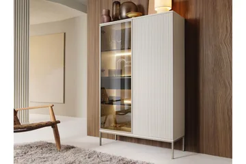 Tenorio Vitrinskåp 104x166 cm - Beige - Products - Förvaring - Skåp - Vitrinskåp