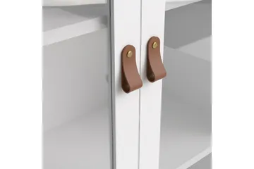 Vallvidera Vitrinskåp 33 cm djup 78 cm bred 199 cm hög Ljust Trä Glas - Vit - Products - Förvaring - Skåp - Vitrinskåp