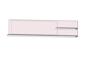Talebi Vägghylla med Spegel 25x213 cm - Brun/Vit - Products - Förvaring - Småförvaring - Väggförvaring