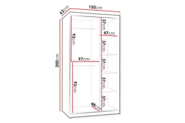 Tallmo Garderob m. Spegel 150x200 cm - Vit - Products - Förvaring - Garderober & garderobssystem