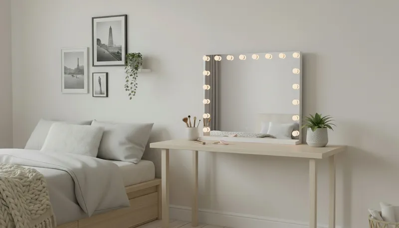 Glow Stor sminkspegel 80 cm med belysning lampor - Hollywood spegel med USB-charging - Vit - Products - Inredning - Spegel - Sminkspegel