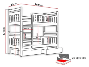 Bridgeorth Våningssäng Två Liggplatser 90x200 cm - Beige - Products - Möbler - Barnmöbler - Barnsäng & juniorsäng - Loftsäng barn