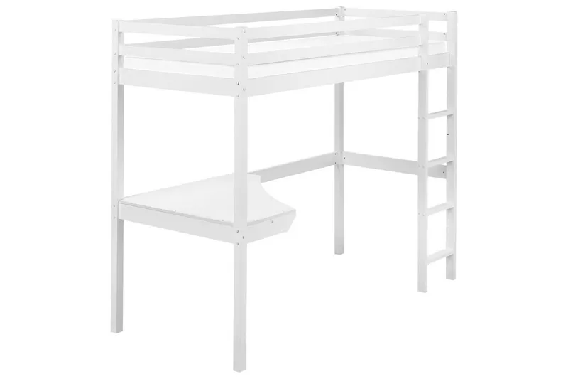 Högsäng med skrivbord Loury - Vit - Products - Möbler - Barnmöbler - Barnsäng & juniorsäng - Loftsäng barn