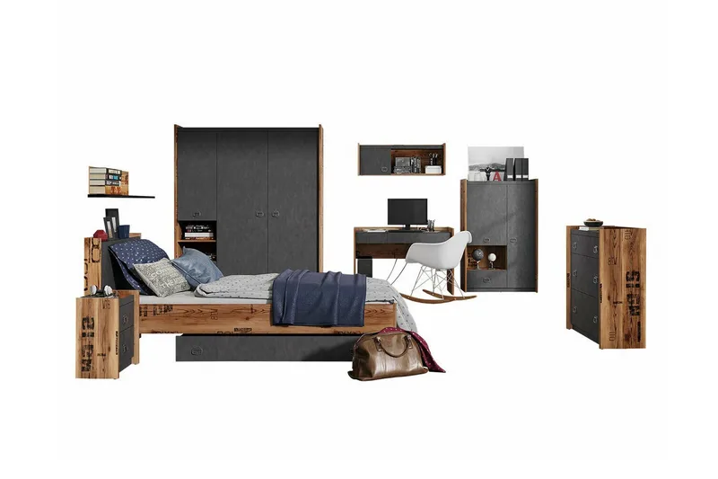 Rathmore Möbelset För Barnrum, Grå