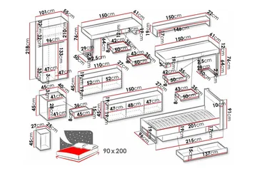 Rathmore Möbelset För Barnrum - Svart - Products - Möbler - Barnmöbler - Barnmöbelset
