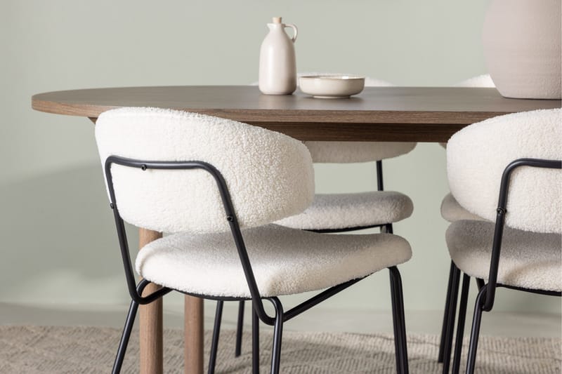 Andy Matgrupp 180 cm Oval med 4 Chico Stolar - Natur - Products - Möbler - Bord & matgrupp - Matgrupp