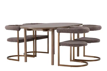 Andy Matgrupp 180 cm Oval med 4 Morning stolar - Brun - Products - Möbler - Bord & matgrupp - Matgrupp