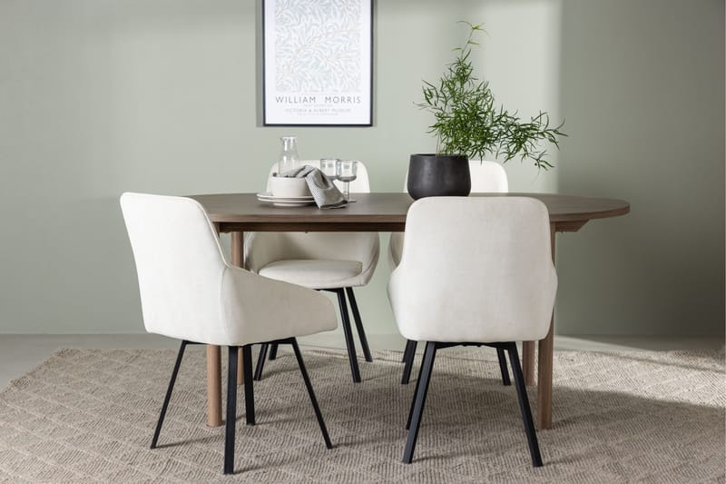 Andy Matgrupp 180 cm Oval med 4 Rosie stolar - Beige - Products - Möbler - Bord & matgrupp - Matgrupp