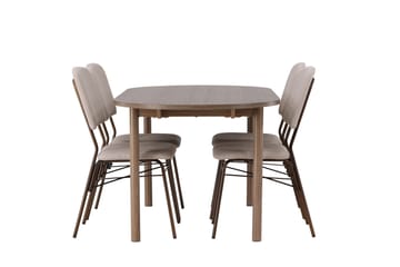Andy Matgrupp 180 cm Oval med 4 Seda stolar - Beige - Products - Möbler - Bord & matgrupp - Matgrupp