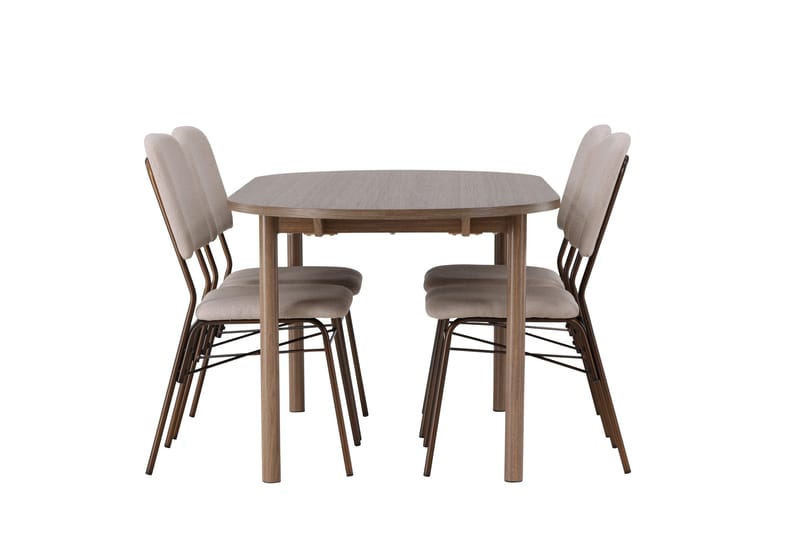 Andy Matgrupp 180 cm Oval med 4 Seda stolar - Beige - Products - Möbler - Bord & matgrupp - Matgrupp