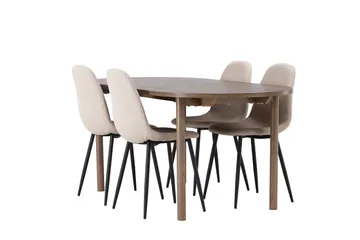 Andy Matgrupp 180 cm Oval med 4 Polar stolar - Beige - Products - Möbler - Bord & matgrupp - Matgrupp