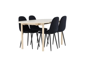 Andy Matgrupp 180 cm Oval med 4 Polar stolar - Whitewash/Svart - Products - Möbler - Bord & matgrupp - Matgrupp