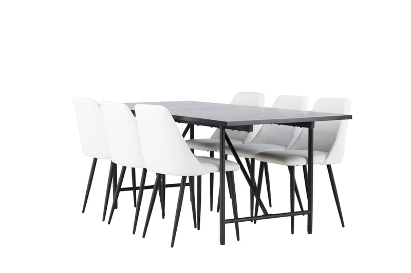 Astrid Matgrupp 200 cm Rektangulär med 6 Night stolar - Svart - Products - Möbler - Bord & matgrupp - Matgrupp
