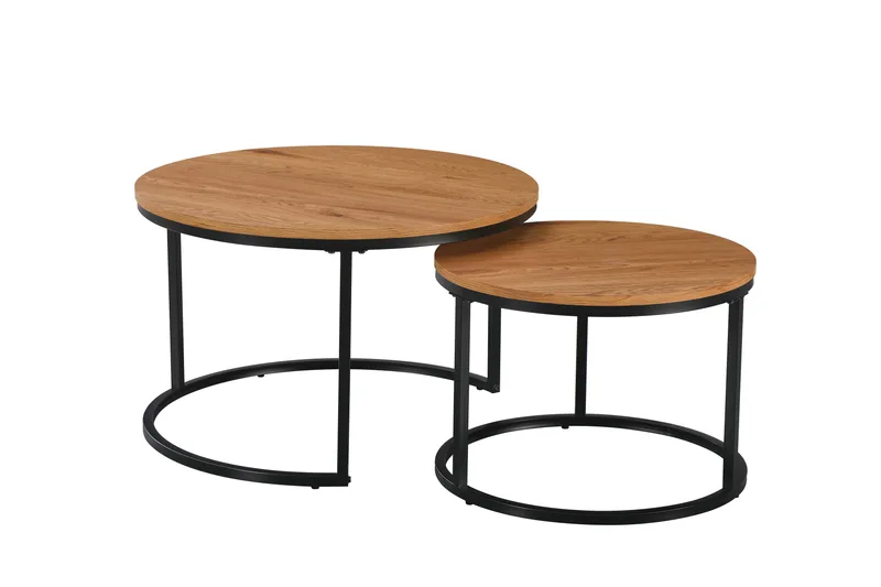 Alex Satsbord 76 cm Runt, Ek/Svart