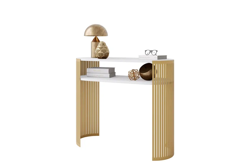 Friend Konsollbord 100 cm, Guld/Vit