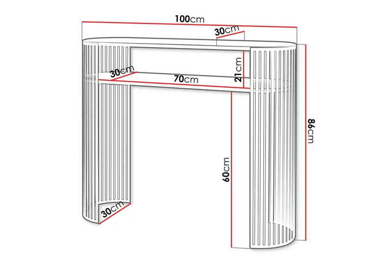 Friend Konsollbord 100 cm - Svart/Vit - Products - Möbler - Bord & matgrupp - Avlastningsbord & sidobord - Konsolbord & hallbord