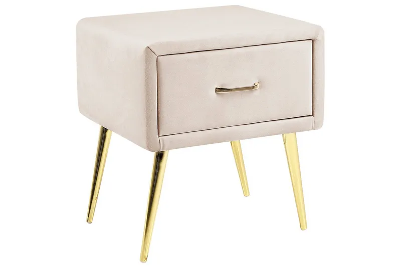 Sängbord Flayat Beige, guld, roséguld, Beige, guld, roséguld