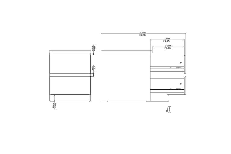Salomns Sängbord 40,4 cm - Vit - Products - Möbler - Bord & matgrupp - Avlastningsbord & sidobord - Sängbord & nattduksbord