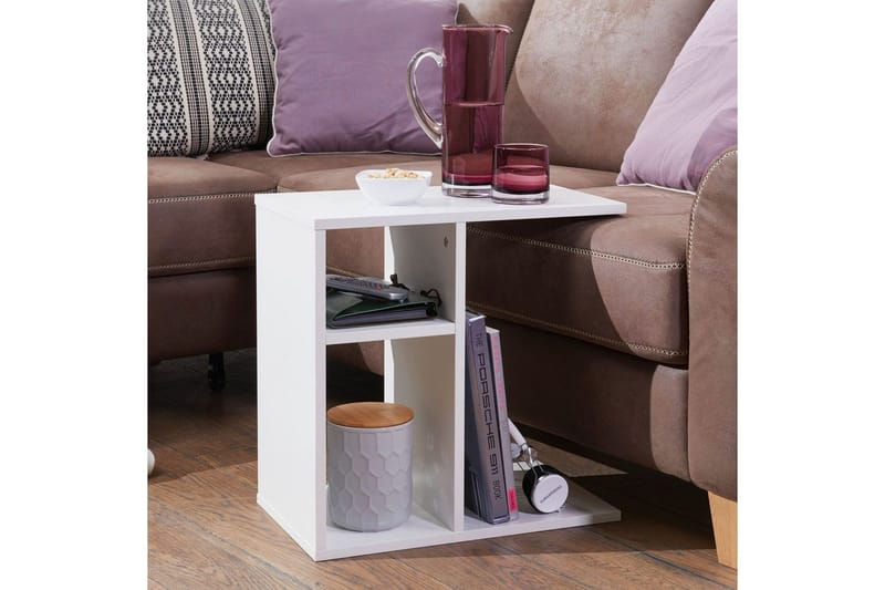 Sido bord Wohnling folierad spånskiva 50 cm, modern loftstil Vit - Vit - Products - Möbler - Bord & matgrupp - Avlastningsbord & sidobord - Brickbord & småbord