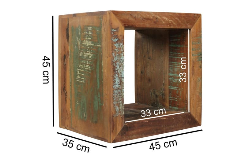 Sido bord Wohnling Massivt återvunnet trä Kolkutta kube Industriell - Products - Möbler - Bord & matgrupp - Avlastningsbord & sidobord - Brickbord & småbord