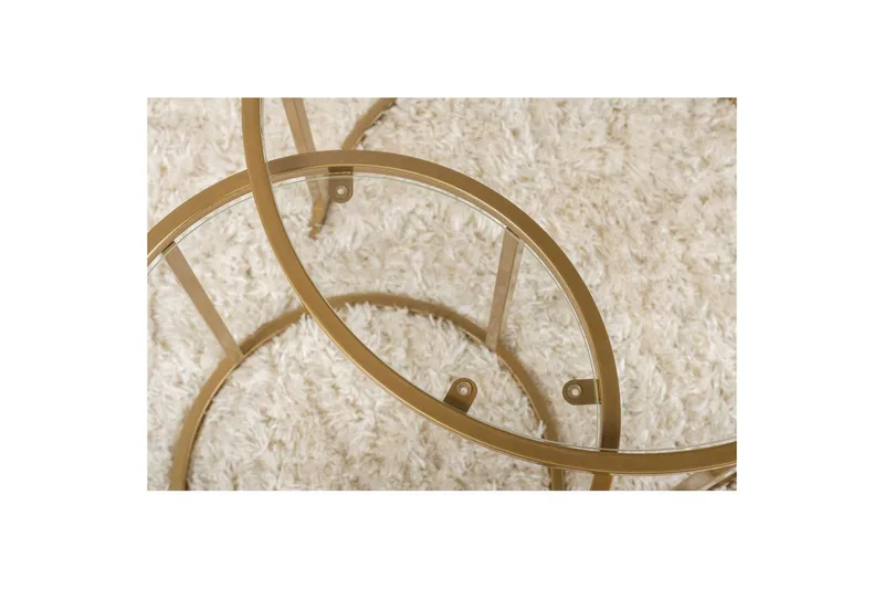 Soffbordset 2 delar Rikiya Små Guldtransparent - Guldtransparent - Products - Möbler - Bord & matgrupp - Avlastningsbord & sidobord - Satsbord