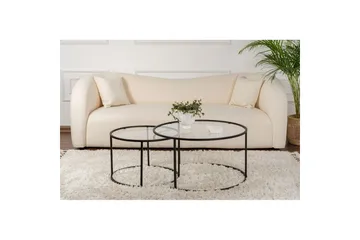 Soffbordset 2 delar Rikiya Svart Transparent - Svart Transparent - Products - Möbler - Bord & matgrupp - Avlastningsbord & sidobord - Satsbord