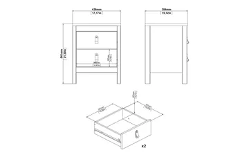 Vallvidera Sängbord 44 cm - Svart - Products - Möbler - Bord & matgrupp - Avlastningsbord & sidobord - Sängbord & nattduksbord