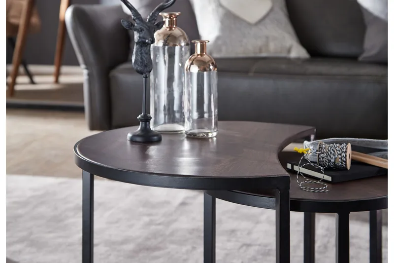 Willowdale Satsbord 60 cm Runt - Teak/Svart - Products - Möbler - Bord & matgrupp - Avlastningsbord & sidobord - Satsbord