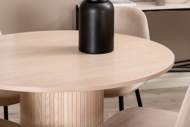 Biana Matgrupp 100 cm Rund inkl 4 Pontus Stolar - Beige/Svart - Products - Möbler - Bord & matgrupp - Matgrupp