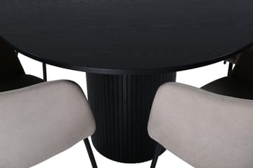 Bianca Matgrupp 110 cm Rund med 4 Berit stolar - Beige - Products - Möbler - Bord & matgrupp - Matgrupp