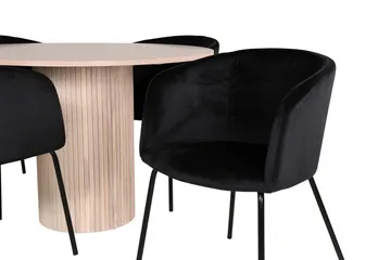 Bianca Matgrupp 110 cm Rund med 4 Berit stolar - Svart - Products - Möbler - Bord & matgrupp - Matgrupp