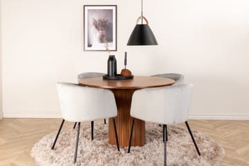 Bianca Matgrupp 110 cm Rund med 4 Berit stolar - Svart - Products - Möbler - Bord & matgrupp - Matgrupp