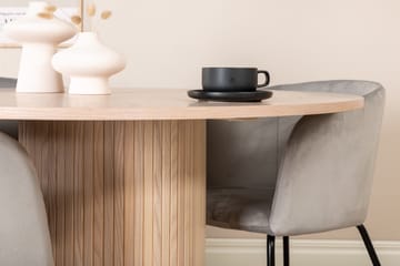 Bianca Matgrupp 110 cm Rund med 4 Berit stolar - Whitewash/Grå - Products - Möbler - Bord & matgrupp - Matgrupp