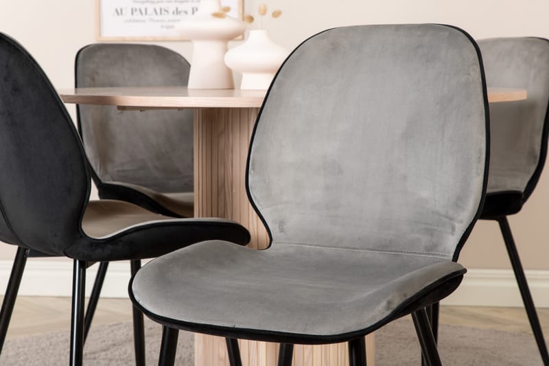 Bianca Matgrupp 110 cm Rund med 4 Emma stolar - Svart - Products - Möbler - Bord & matgrupp - Matgrupp