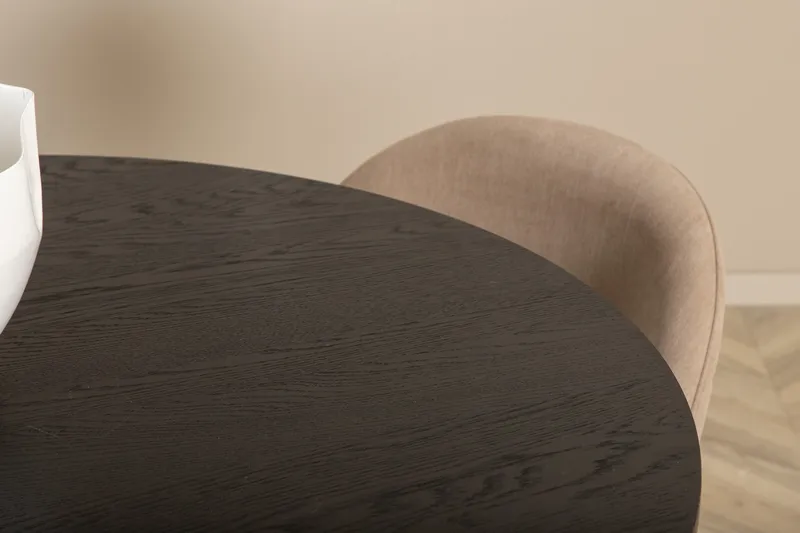 Bianca Matgrupp 110 cm Rund med 4 Velvet stolar - Beige - Products - Möbler - Bord & matgrupp - Matgrupp