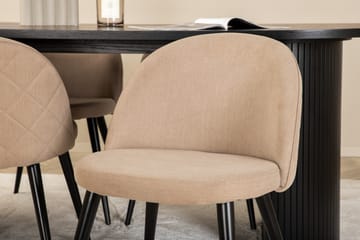 Bianca Matgrupp 200 cm Oval med 4 Velvet stolar - Beige - Products - Möbler - Bord & matgrupp - Matgrupp