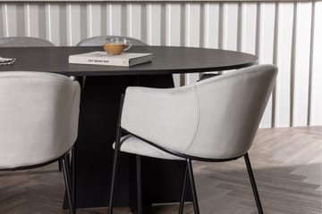 Bootcut Matgrupp 230 cm Oval med 6 Evelina stolar - Svart - Products - Möbler - Bord & matgrupp - Matgrupp