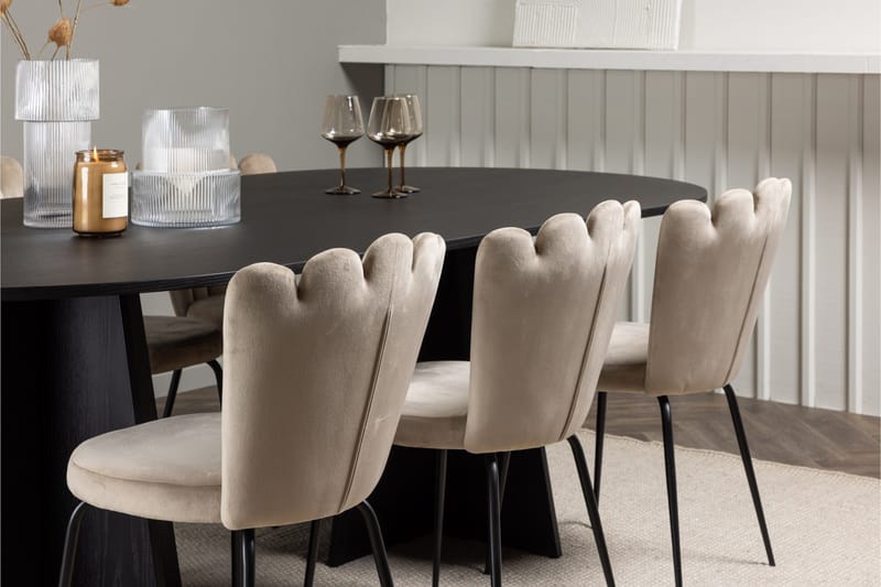 Bootcut Matgrupp 230 cm Oval med 6 Limhamn stolar - Beige - Products - Möbler - Bord & matgrupp - Matgrupp