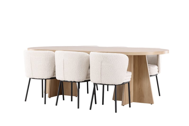 Bootcut Matgrupp 230 cm Rektangulär med 6 Agnes stolar - Whitewash/Vit - Products - Möbler - Bord & matgrupp - Matgrupp