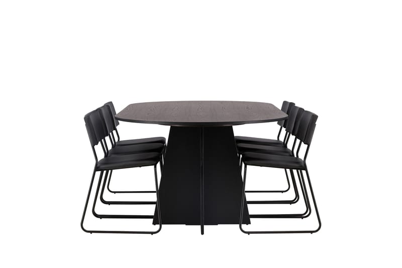 Bootcut Matgrupp 230 cm Rektangulär med 6 Kenth Stolar - Svart - Products - Möbler - Bord & matgrupp - Matgrupp