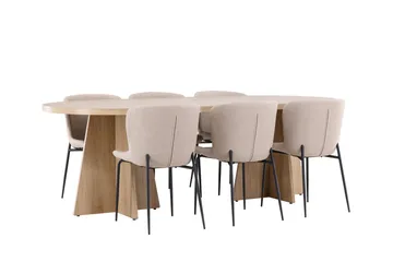 Bootcut Matgrupp 230 cm Rektangulär med 6 Modesto stolar - Whitewash/Beige - Products - Möbler - Bord & matgrupp - Matgrupp