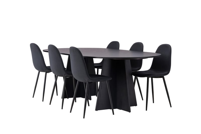 Bootcut Matgrupp 230 cm Rektangulär med 6 Polar stolar - Svart - Products - Möbler - Bord & matgrupp - Matgrupp