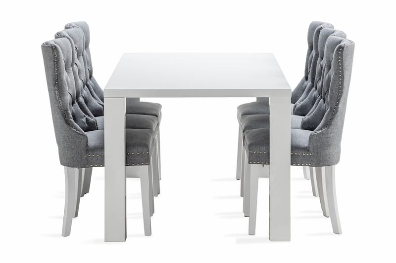 Cibus Matgrupp 180 cm inkl 6 Bergviken Stolar - Vit - Products - Möbler - Bord & matgrupp - Matgrupp