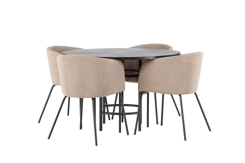 Copenhagen Matgrupp 115 cm Rund med 4 Berit stolar - Beige - Products - Möbler - Bord & matgrupp - Matgrupp