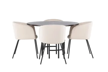 Copenhagen Matgrupp 115 cm Rund med 4 Berit stolar - Beige - Products - Möbler - Bord & matgrupp - Matgrupp