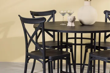 Copenhagen Matgrupp 115 cm Rund med 4 Crosett stolar - Svart - Products - Möbler - Bord & matgrupp - Matgrupp