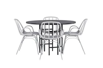 Copenhagen Matgrupp 115 cm Rund med 4 Dyrön stolar - Svart - Products - Möbler - Bord & matgrupp - Matgrupp