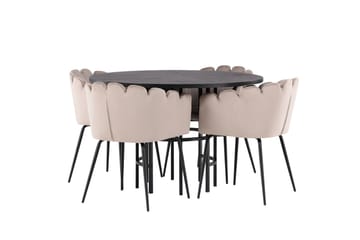 Copenhagen Matgrupp 115 cm Rund med 4 Limhamn stolar - Beige - Products - Möbler - Bord & matgrupp - Matgrupp