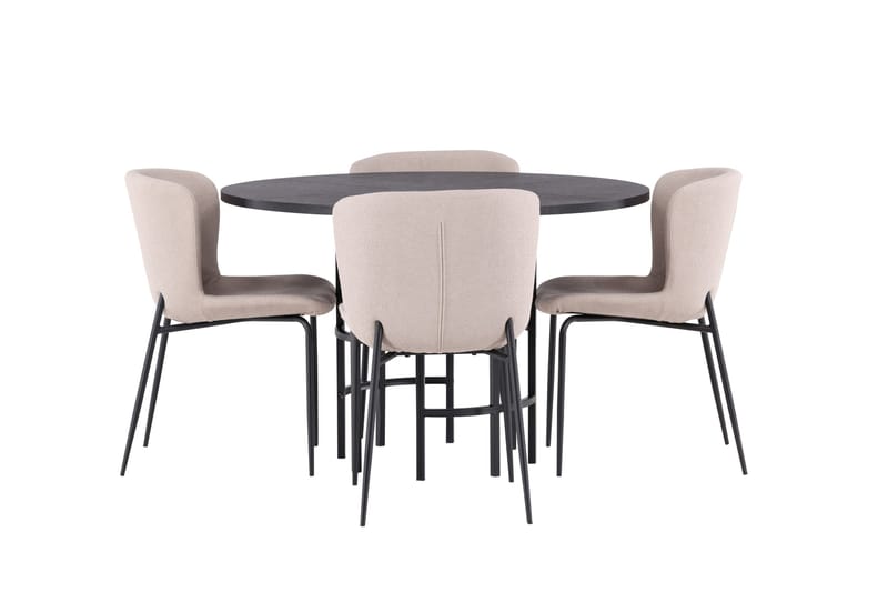 Copenhagen Matgrupp 115 cm Rund med 4 Modesto stolar - Svart - Products - Möbler - Bord & matgrupp - Matgrupp