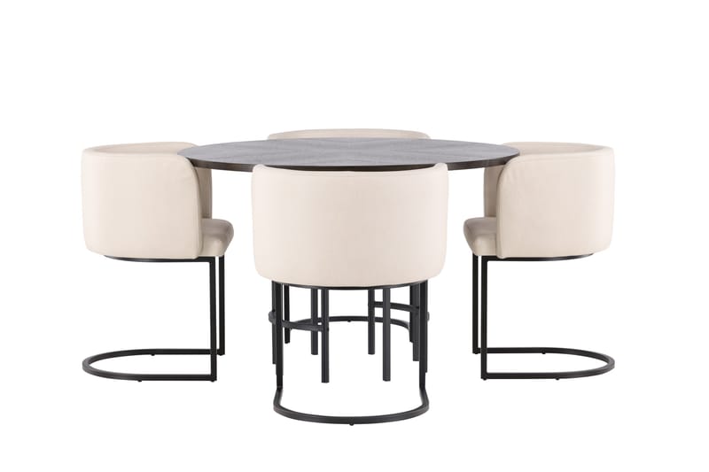 Copenhagen Matgrupp 115 cm Rund med 4 Simrishman stolar - Beige - Products - Möbler - Bord & matgrupp - Matgrupp